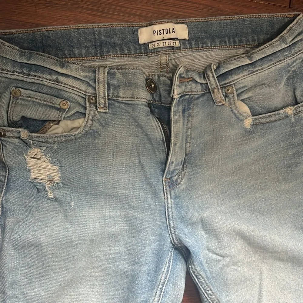Pistola Jeans - Ripped / Paint - Size 27 - Like New - Amazing Jeans - Light